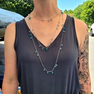 Elegant Silver and Blue Beaded Necklace